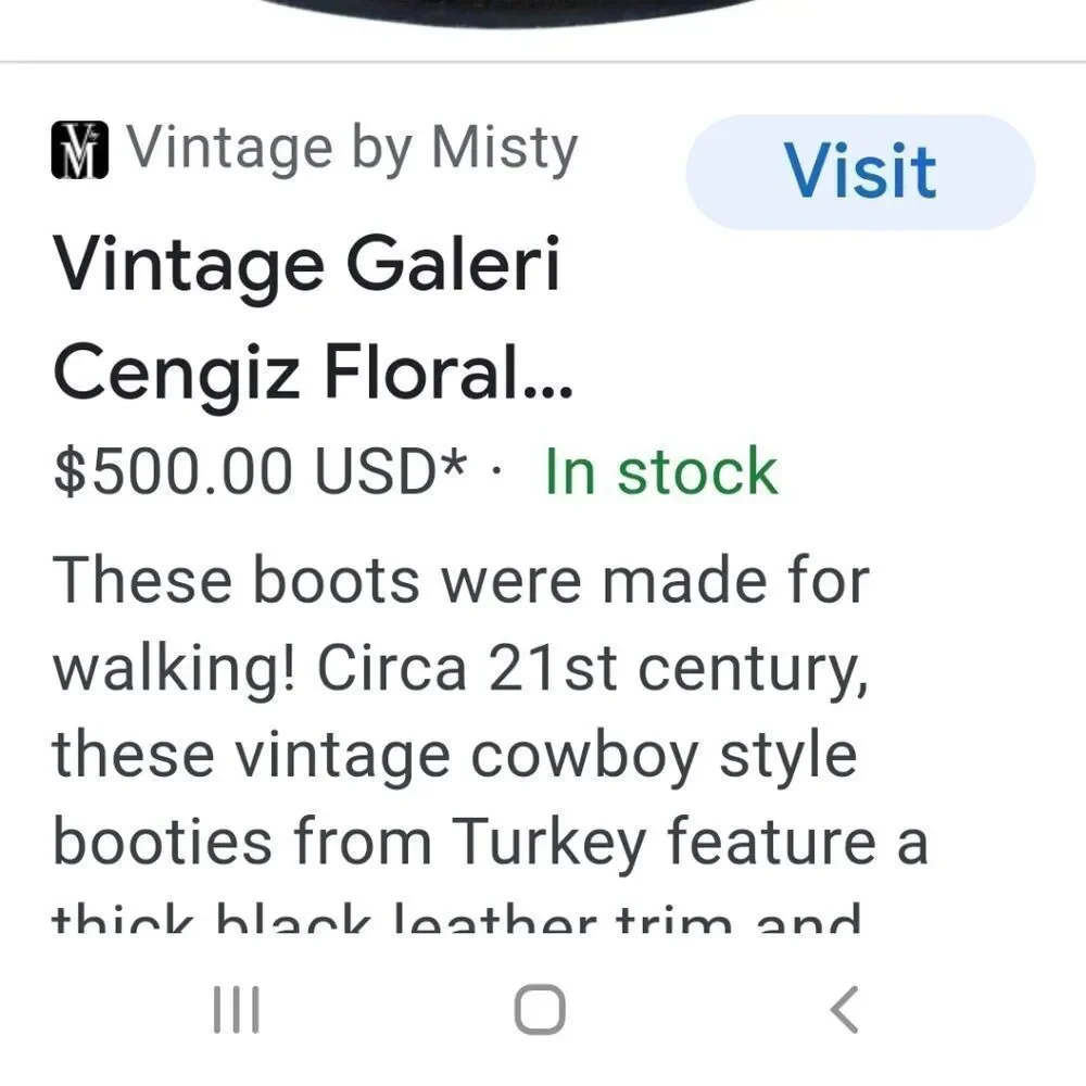 WOMANS GALERIA Embroidery Turkish Leather Boots 37 = 6 M Unique Luxury‎ Shoes